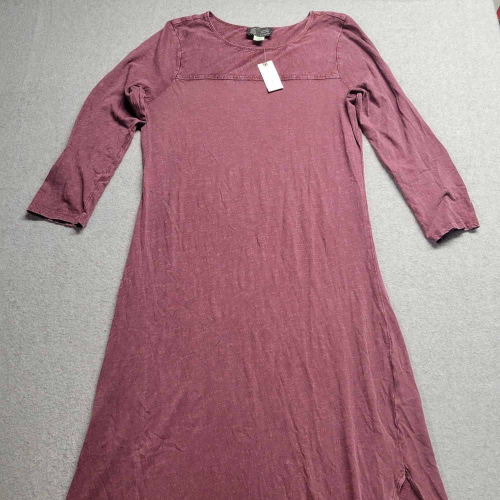Anthropologie Saturday Sunday Plum Prune Midi Dress 3/4 Sleeve Jersey Knit M NEW